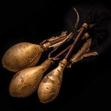 Shaman shakers Sounds like Rain or Ocean goat skin three sizes Rain Medium