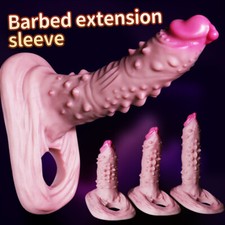 Extensor de Pene HOMBRE Manga de Extensión Funda de Pene Realista Circunferencia-Potenciador-Condón