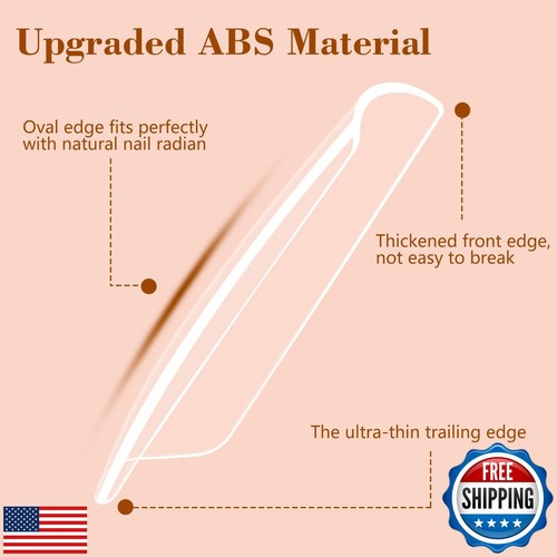 Clear Tapered Square Refill Nail Tips, XXXL Extra Long Straight Gel Acrylic N - Picture 3 of 5