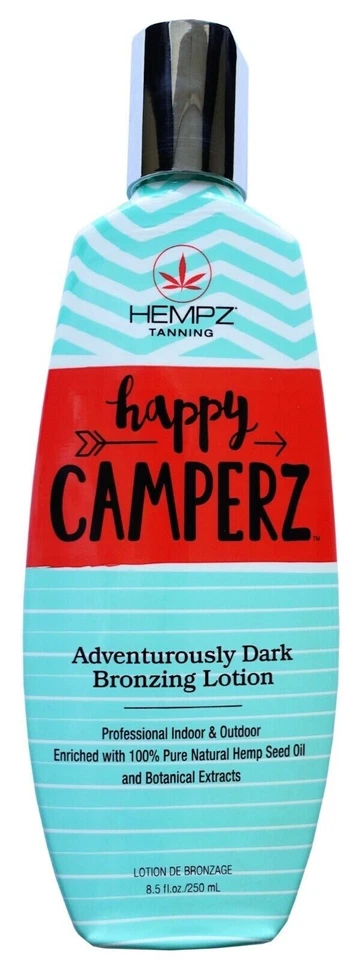 HEMPZ TANNING HAPPY CAMPERZ SUNBED TANNING LOTION CREAM NON TINGLE
