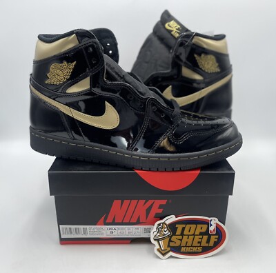 Brand New Nike Air Jordan Retro 1 Metallic Gold 2020 Size 9.5 Authentic Trainer 