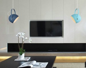 Novelty Loft Metal Shade Pendant Navy Blue Sky Blue Finish E27