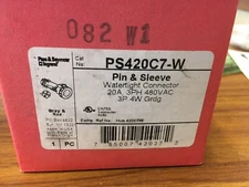 Pass Seymour Legrand PS420C7-W 20A Pin & Sleeve  Connector 3-Ph 480VAC NEW