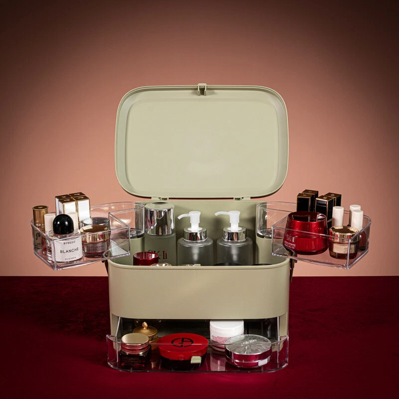 LARGE JEWELLERY STORAGE BOX | Clear Acrylic Portable Cosmetic Mobile Organizer