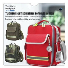 Empty First Aid Bag Kit  Home Firefighting Backpack for Emergency Rescue