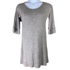 Medium Sweater Dress 1/2 Length Bell Sleeve Gray Shift Charming Charlie Womens