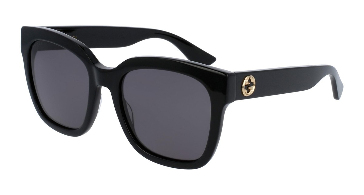 New Authentic Gucci Black Sunglasses GG0034SAN 001 Gucci® GG0034SN Square Sunglasses - EuroOptica main image 4