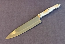 CUTCO 1728 KJ PETITE CHEF KNIFE 7-5/8" STAINLESS BLADE PEARL WHITE HANDLE VGC