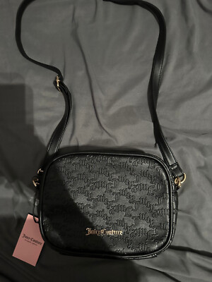 NWT Juicy Couture Black Semi Camera Crossbody Purse Bag