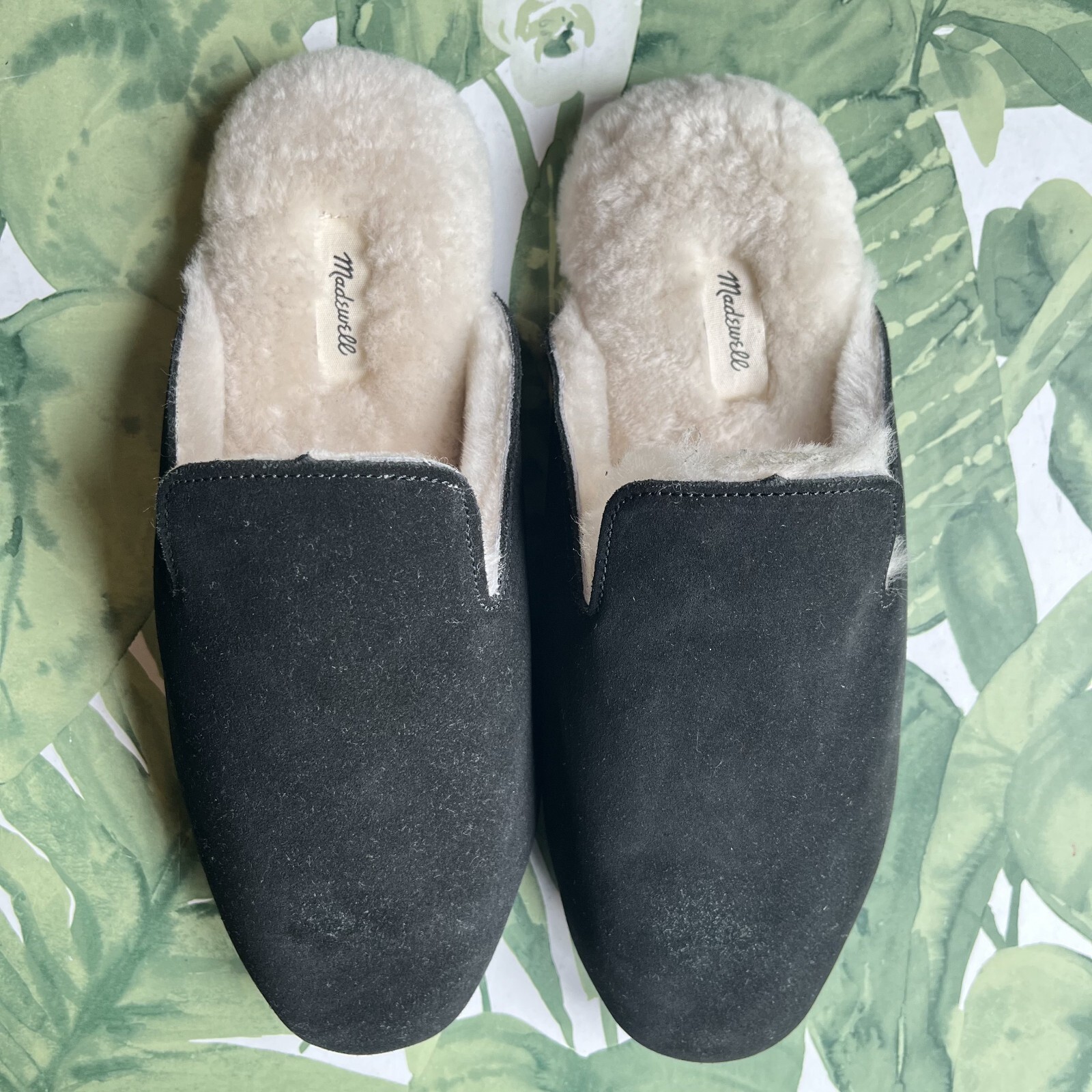 APL MADEWELL PANTOFOLE USATE donna The Ezra nere scamosciate taglia 9 NO294