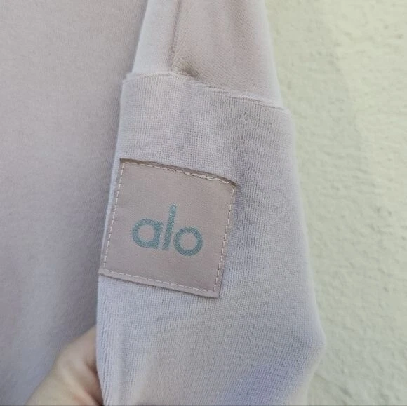 alo-yoga velour glimmer full zip hoodie