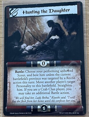 Legend Of The Five Rings L5R Dead Of Winter Rare Card Hunting The Daughter  #126