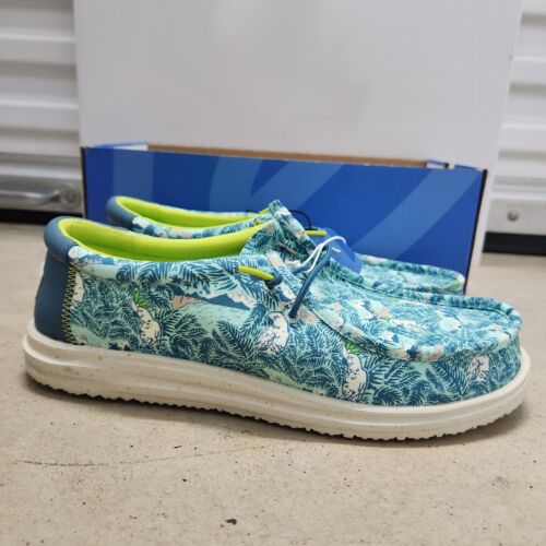 NEW Hey Dude Wally H2O Tropical Men's Sz 10 Casual Shoes, Blue Tropical Eur 43 - Picture 2 of 12