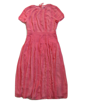 NWT J.Crew Midi in Bright Pink Embroidered Chiffon Short Sleeve Dress 6  $198 | eBay