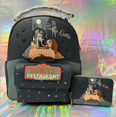 Our Universe Disney Lady & The Tramp Bella Notte Mini Backpack and Wallet  NWT