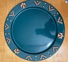 Frankoma Thunderbird Design Large Platter 13 1/2" Diameter Deep Forest Green