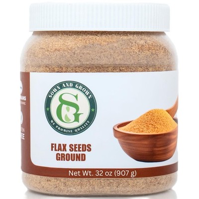 Ground Flaxseed 2lb 32oz Fiber Omega3 Superfood For Smoothies Baking Sprinkling