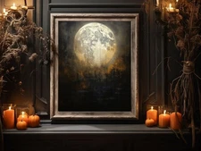 Moon Print Halloween Wall Decor Printable Moon Trendy Wall Decor Fall Printable 