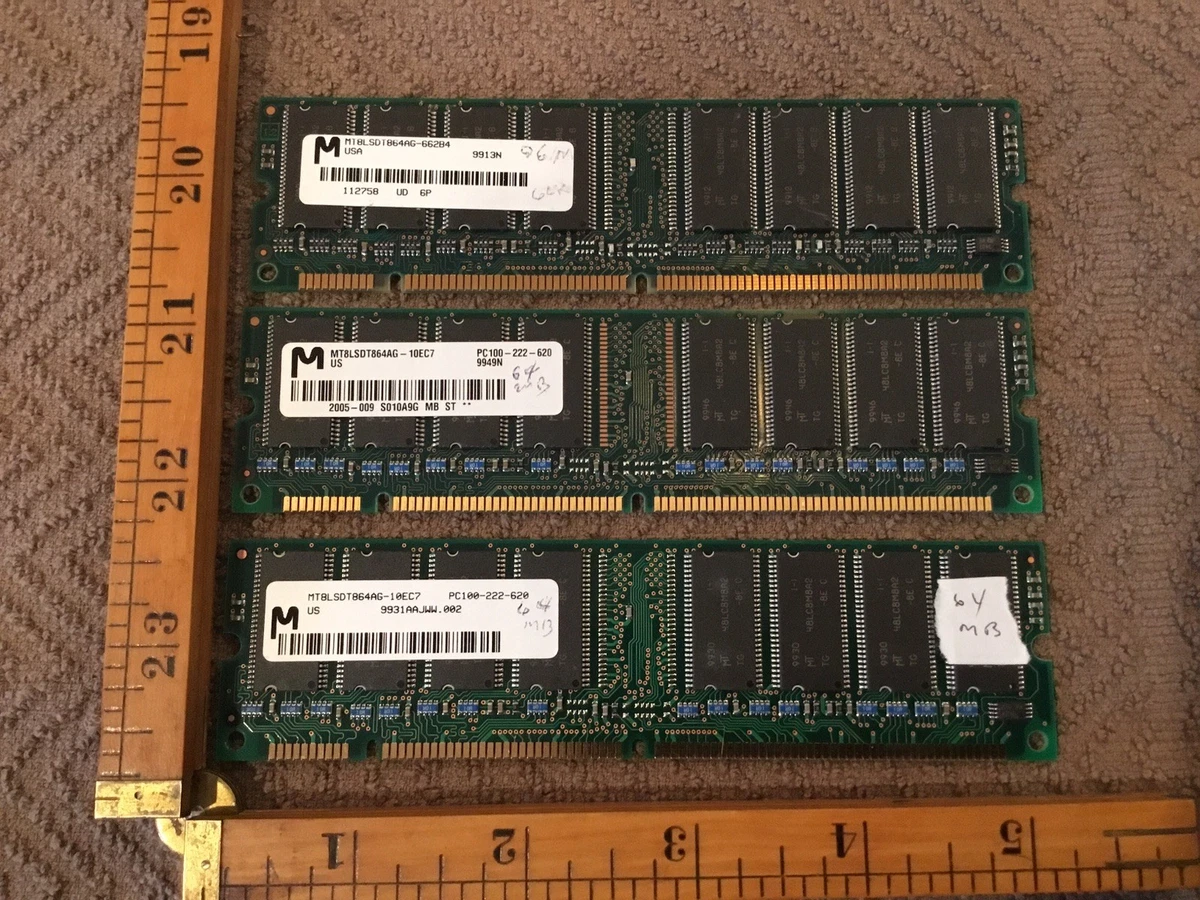 Micron Computer RAM 64 MB Capacity per Module 1 Modules for sale