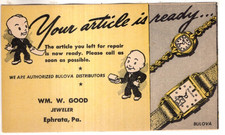 VINTAGE ADVERTISING Postcard      WM. W. GOOD, JEWELER  -  EPHRATA, PA