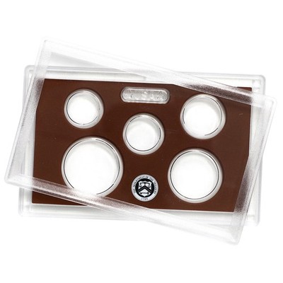 Empty Lens With Brown Insert 5 Coins Small Dollar, Half, Dime, Nickel, Cent
