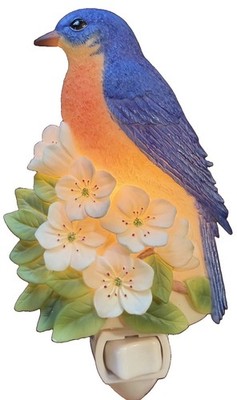 Ibis&Orchid Bluebird Cherry Blossom Nightlight Flowers of Light 2006 Vintage NOS