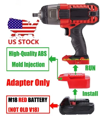 1x Adapter for Milwaukee M18 RED Battery To Power for Bauer 20V Cordless Tools