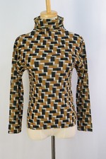 PLEATS PLEASE Brown/Multicolor High Neck Long Sleeve Top 110 9457