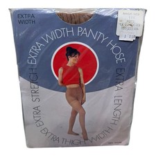 Vintage Queen Size Extra Width Pantyhose Beige Size 1X-4X 150-225 lbs