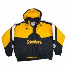 Vintage Pro Line Pittsburgh Steelers Half Zip Jacket Reebok Mens Size Large NFL