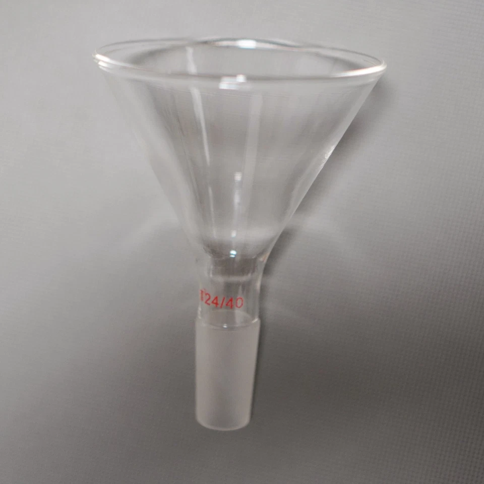 Funil adicional de funil de pó de vidro de laboratório 12 cm de diâmetro, 10 cm de diâmetro junta 24/29 - Imagem 4 de 4