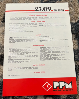 Poclain 23.09 25 Ton Crane Brochure AMIL25