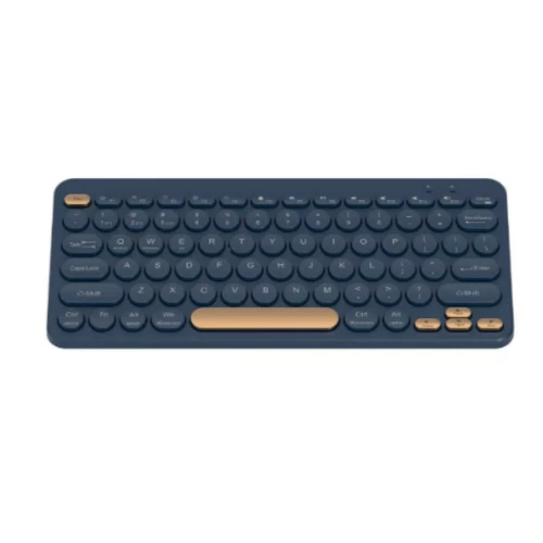 WIRELESS KEYBOARD COMPACT ROUND LOW PROFILE KEYS NAVY BLUE AND GOLD COLOR B41 - Image 2 of 4