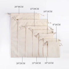 5Pcs Cotton Drawstring Storage Bags Christms Wedding Gift DIY Plain Pouch Reusab