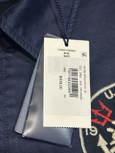 Chaqueta utilitaria de satén Polo Ralph Lauren azul marino talla grande $498 - Imagen 3 de 8