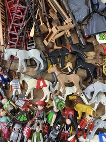 Vintage Playmobil Lot Castles Figures Animals Weapons 3888 Huge