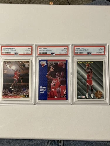 1992-93 Michael Jordan 3 Card Graded Lot Chicago Bulls PSA 8