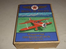 NEW WINGS OF TEXACO STAGGERWING 1939 BEECHCRAFT D17S DIECAST REPLICA PLANE ERTL