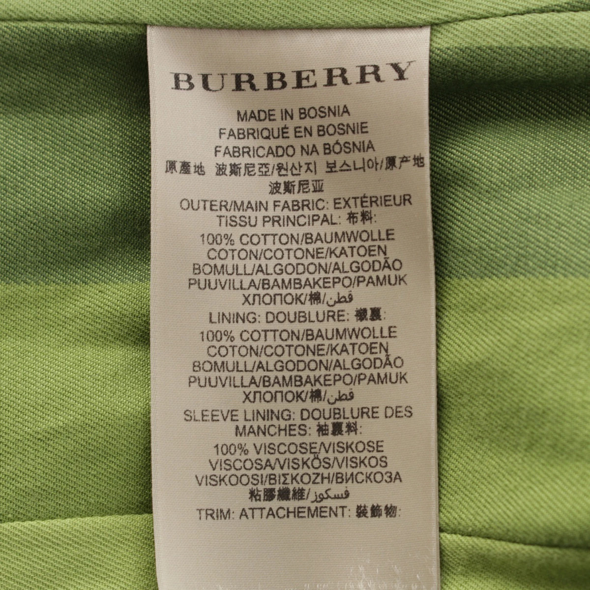 BURBERRY Cotton Bullitt Belted Trench Coat Jacket Outer Olive Khaki Green 38 [Us thumbnail 12