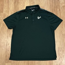 USF Bulls Under Armour Performance Embroidered Logo Men s Polo Golf Shirt Sz XL