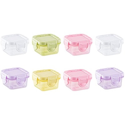  8 Stück tragbare Gewürzbecher-Boxen mit Deckel, Dressing-Behälter,