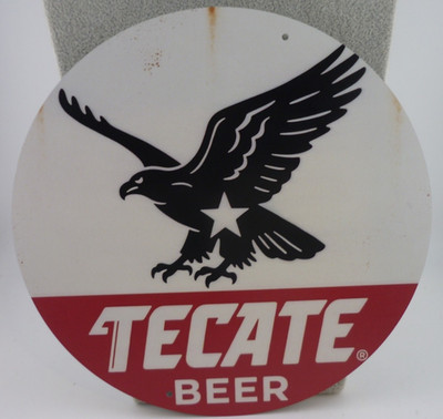 Tecate Beer Eagle Round Tin Metal Sign Mexican Bar Pub Wall Decor 8 