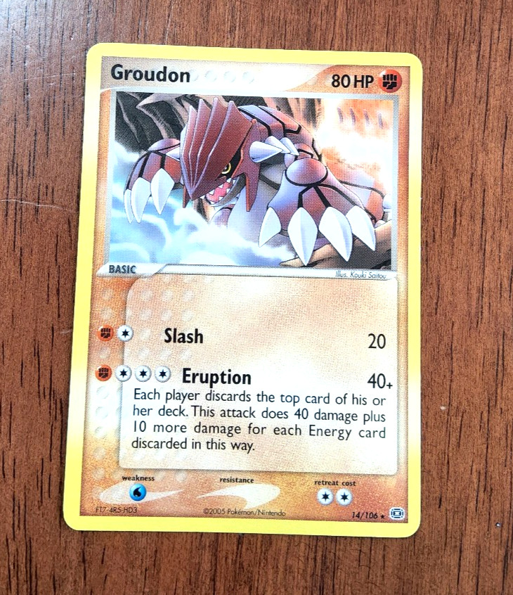 Pokemon TCG Groudon EX Emerald 14/106 Non-holo Rare 2005 NM