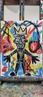 Original 9 x 12 Neo Expressionist Poor Rich Man Acrylic Canvas Wall Painting — photo 4