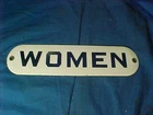 Vintage WOMEN PORCELAIN Enamel RESTROOM Door SIGN
