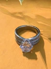 Vintage Sterling Silver (925) & Cubic Zirconia Elegant Solitaire Ring SIZE 5