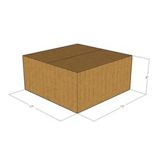 25 17x17x8 Kraft Brown Corrugated Shipping Boxes 32 ECT Single-Wall New