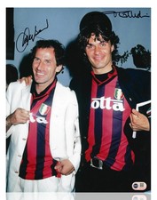 PAOLO MALDINI & FRANCO BARESI SIGNED AC MILAN 14x11 PHOTO (ACG CERT AG17411)