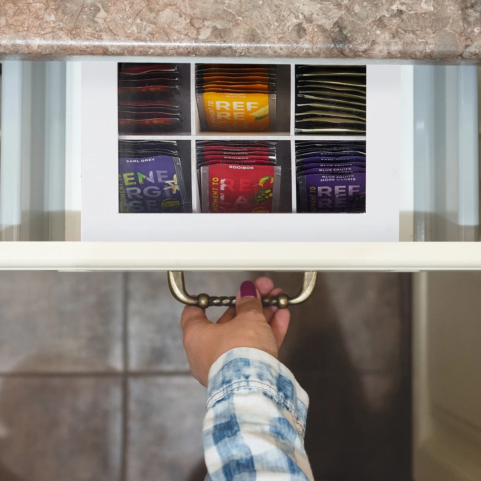 Teebox Teekiste Teebeutel-Organizer Teeaufbewahrungsbox Teebehälter 9 Fächer - Bild 3 von 4