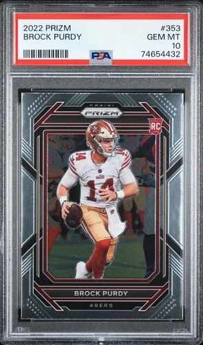 2022 PANINI PRIZM BROCK PURDY #353 RC 49ER ROOKIE CARD PSA 10 GEM MINT